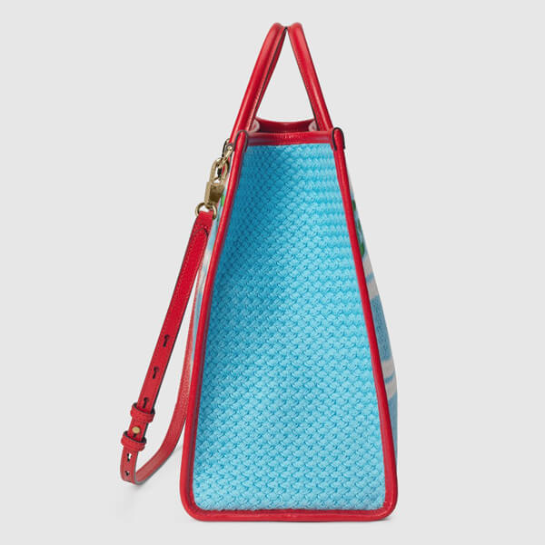 グッチ かごバッグ 偽物 オンライン限定 MIAMI ストライプ トートバッグ663709 JFIJG 8083